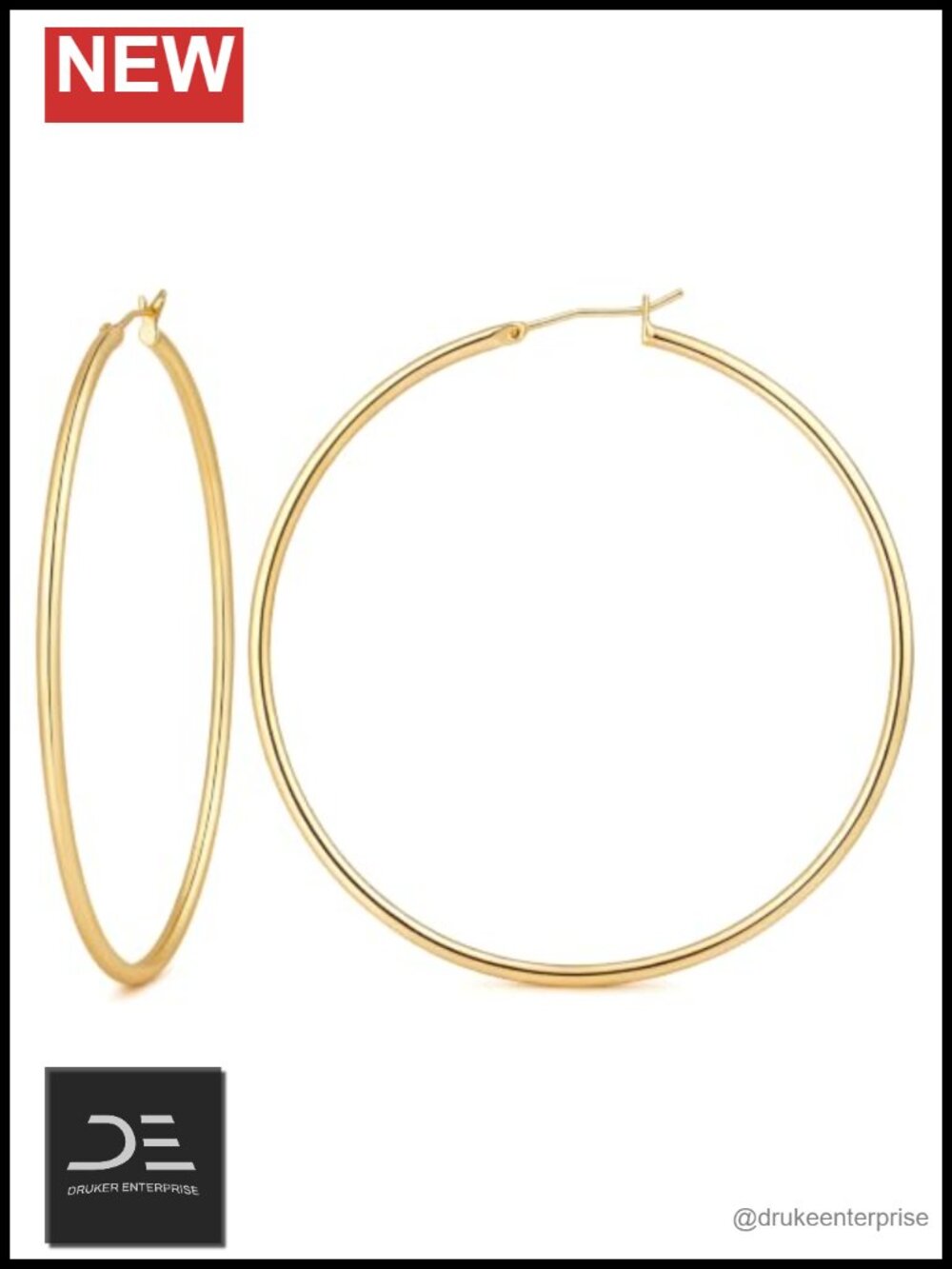 14K Gold Plated Hoop Earrings for Women, Lightweight, Easy to Style